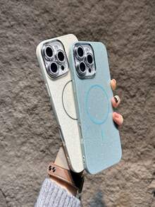 Luxury Bling Glitter Camera Lens Magsafe Magnetic Case Cover For IPhone 16/15/14/13/12/11/Pro/Promax - 黑色 - 查看 7