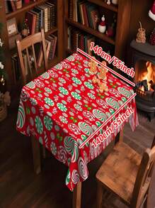 1/20 Stück Rote Weihnachts-Candy-Candy-Themen Tischdecke - Candy-Candy-Cane-Design Tischdecke, geeignet für Weihnachten, Feiertage, Winter, Küche, Abendessen, Familie, Party, Feiertage, Geburtstagsdekoration