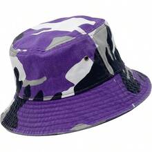 Utmost - Sombrero de cubeta 100% algodón y mezclilla ligero plegable al aire última intervensión verano playa pesca sombrero de sol - 1 pieza de camuflaje morado - Ver 8