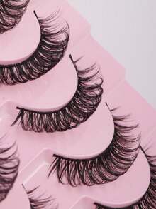10 Pairs Russian Style False Eyelashes, D-Curl Thick & Fluffy Lashes For Daily & Party, Charming Eye Makeup, Travel Essential,Festival Lashes,Rave Makeup,Glitter Eyelashes,Rave Party Accessories - Multicolor - View 4