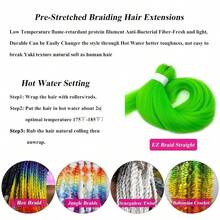 DNeon Green Braiding Hair Pre Stretched 26 Inch 3 Packs Synthetic Braiding Hair Extensions For Micro Braids Yaki Texture Hot Water Setting Itch Free Braids5001 - BraidingHair26Inch - View 5