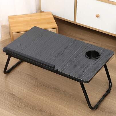 1pcs Extra Large Portable Laptop Bedside Table Folding Table, Computer Table - Multi-Function Tray Stand With Cup Holder, Stable, Durable, Foldable Great For Eating, Reading And Writing, Folding Laptop Table With Wood Fiberboard, Multi-Function Mattress With Storage Bag, Portable Computer Table For Home And Office Use