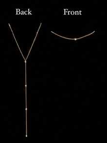 1pc Elegant Fashion Glass Crystal Chain Silver Necklace, Suitable For Women, Girls, Special Occasions, Festivals, Parties, Daily Wear Accessory - Gold - View 3