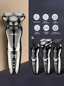 MIGUAN 1 Set Electric 3-In-1 Shaver For Men, Electric Razor Men USB Rechargeable Rotary Shaver Beard Trimmer Shaving Wet/Dry, Father's Day Gift For Father, For Man, Husband And Male Friend