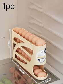1 件创意四层自动鸡蛋滚动架，大容量厨房鸡蛋储存整理器，带滑轨，多层鸡蛋架，适用于冰箱、厨房、派对、复活节彩蛋收集 - 彩色 - 查看 5