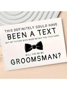 1pc Wedding Card Will You Be My Best Man Groomsmen Proposal Wedding Postcard You Are The One, Groomsman Best Man Card - For Weddings - For Grooms - Perfect Gift For Groomsmen