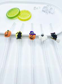 1-10 buc/set paie reutilizabile din sticlă cu elemente de Halloween: dovleci, pisici și pălării de vrăjitoare, ideale pentru băuturi înfricoșătoare și petreceri de Halloween, cum ar fi băuturi cu gheață, ceai de după-amiază, milkshake-uri, smoothie-uri, apă minerală carbogazoasă, ceai cu lapte, sucuri și alte băuturi reci. Petreceri pe plajă, picnicuri în aer liber, magazine de deserturi, snack baruri, articole pentru petreceri, reuniuni de familie, petreceri pentru copii, Crăciun, Halloween, Ziua Îndrăgostiților, fără plumb și festive, cadou perfect de sărbători.