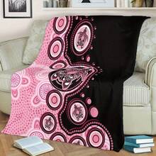 Modern Polka Painting Flannel Blanket - Black With Pink And Purple Circular Patterns, All-Season Soft Washable Blanket, Suitable Sofa, Bed, Camping, Travel, And Gifts, Comfortable Home Decor, Vibrant Design, Quilted Texture, Multi-Functional Accessory, Great Choice
