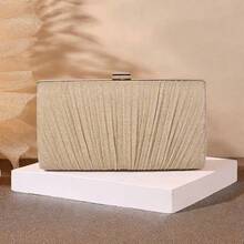 Evening Dress Pleated Bag Glitter 2025 New Banquet Bag Wedding Dinner Bag - Vàng - Xem 5