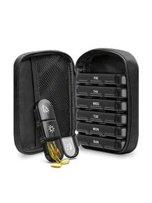 1 Set Of 7-Day Portable Pill Storage Box (7 Dispensing Boxes+1 Storage Box),Medicine Box,Pill Holder, Pill Container, Candy Box Pill Organizer, Pill Box, Pill Case, Multi-Color Travel Medicine Storage Container With Compartments, Used For Organizing Morning/Afternoon/Evening Medicines, 21 Grid Black Medicine Box Classification Box, Portable Medicine Box Plastic Sorting Box - Multicolor - View 9