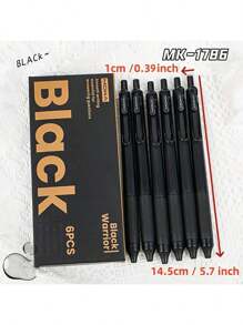 MOKA 6 支装黑武士笔 - 0.5 毫米笔尖，书写流畅，耐用塑料 - 适用于学校和办公室，学校用品，返校 - 多色 - 查看 3