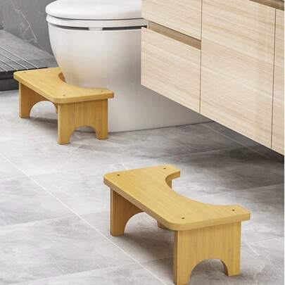 竹制马桶凳，改善蹲姿，加高马桶座，竹子材质，适用于浴室，需要组装浴室配件