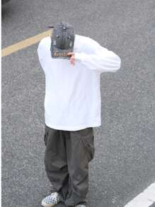 Back-To-School Season Star Same Style Fashion Retro Broken Hole Cool Embroidery Letter Baseball Cap Big Head Circumference American Cap Young Couple Fashion Street Curved Brim Hat Blocking Ultraviolet Sunshade Hat Outdoor Sports Wear Retro European And American Style Unisex Couple Baseball Cap