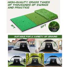 Golf Net, 10x7ft Golf Hitting Practice Net For Backyard Driving Chipping Indoor&Outdoor Swing Training Net With Base Hitting Mat, Target&Balls, Ideal Gift For Men Dad, Golf Lovers - màu đen - Xem 8