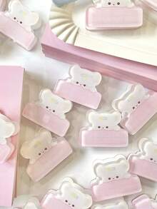 1 件果冻兔亚克力夹，可爱清新学生便签夹，回形针，适用于学校用品，返校