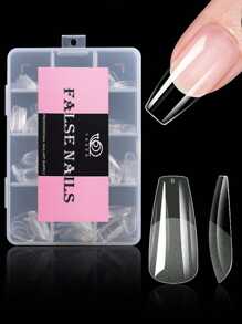 120/240片短杏仁指甲片软凝胶透明凝胶指甲片半哑光全覆盖指甲片亚克力预锉按压假指甲片用于指甲延长家庭DIY美甲按压指甲美甲用品