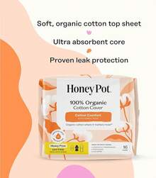 The Honey Pot Company - Sanitary Pads For Women - Non-Herbal Super W/Wings - Organic - Cotton Cover & Ultra-Absorbent Pulp Core - Feminine Care - FSA & HSA Eligible - 16 Ct - Non-Herbal Daytime Heavy Flow - 查看 4