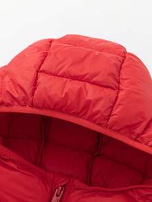 Balabala Tween Girl Lightweight Down Jacket Fall/Winter – Hooded Water & Oil Resistant Family Style - Brick Red - View 6