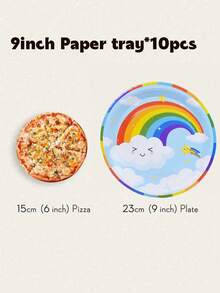 68/10/Set, Rainbow Cloud Themed Party Supplies, Disposable Party Plates, Party Paper Plates. Includes 7-Inch Plates, 9-Inch Plates, Paper Cups, And Tissue Sets. Suitable For 16 People, Picnic Supplies, Birthday Parties, Camping, Decoration, And Celebration Events. Party Gifts, Bridal Gifts, Rainbows, Clouds - Nhiều màu - Xem 14