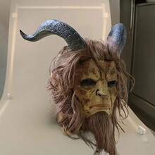 Realistische Tiermaske Kopfbedeckung, geeignet für Halloween, Weihnachten, Neujahr, Live-Action-Aufführungen, anwendbar für Halloween-Karnevalsfest, lustiger Prinz, Horror-Geistermaske