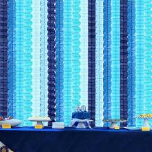 BabyRoyal NavyBlue PartyDecorations Streamers Garland 12pcs  Birthday Frozen Ocean Shower 4Leaf Paper Clover Streamer Bachelorette Bridal Wedding Engagement Banners Decor Ouruola-0166 - 藍色 - 查看 2