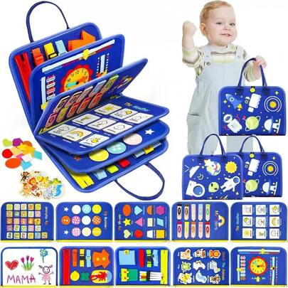 Brinquedos de tabuleiro Montessori, brinquedos educativos com botões de amarrar, brinquedos de tabuleiro para meninos e meninas, passeios, hábitos de vida, presentes de independência, aniversário, cálculo, relógio, bagagem de mão, trabalho diário e outros brinquedos educativos, brinquedos educativos de segurança