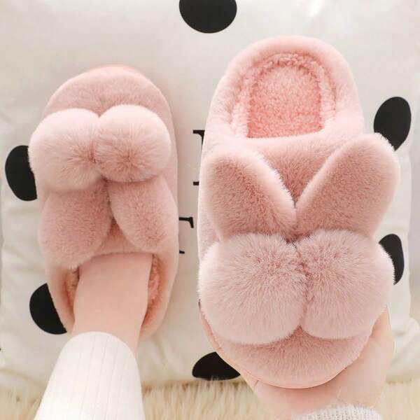 Women's Plush Lined Thick Sole Warm Slippers For Indoor Home Use, New Winter Design