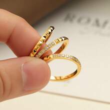 一对不锈钢玫瑰金和银色情侣戒指，闪亮立方氧化锆戒指，珠宝，结婚礼物