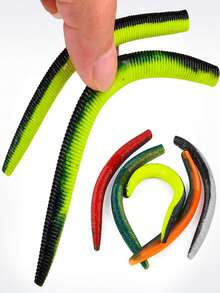 TACKLEPIONEER (10pcs/Pack) Lure | Noodle Worm | Earthworm Bait | The Black Pit Slowly Descends And Slowly Settles Into The Lead Lead-Free | Bass - Blackfish - Inverted Lure Bait - Multicolor - View 10