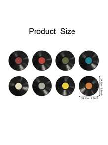 8pcs/16pcs Vintage Decorative Fake Record, CD Pattern, Suitable For Home Decor, Wall Art - Black - View 11