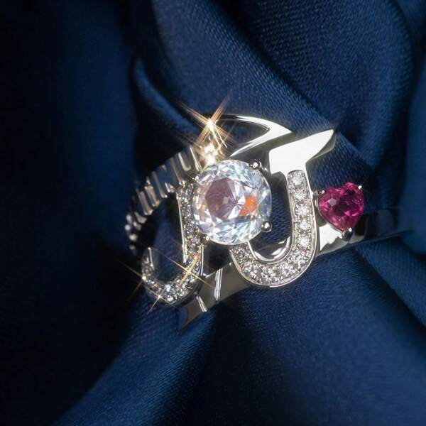 JOOJOO Anime Element Ring, "Indestructible Diamond" Ring, High-End Men's Ring, Higashikata Josuke Ring, Adjustable Ring, Anime Character Ring, Suitable For Daily Wear And Anime Fans Collection, Also Can Be Given As A Gift To Friends