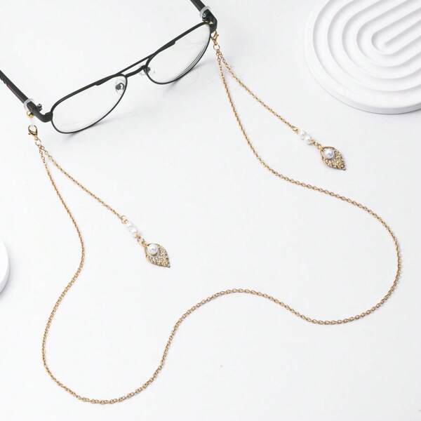 Anti-Slip, Metal Eyeglass Cord, Gold Hollow Leaf Pendant Eyeglass Chain, Cross-Border New Style Mask Anti-Slip Chain