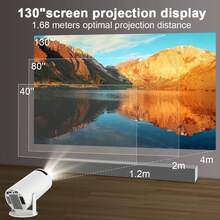 Proyector Portátil para Películas | Ajuste Automático y Rotación 180° | Pantalla Grande Inalámbrica (WiFi 6/5.2) | Android 11 Integrado | Fácil Conexión con Móviles | Diversión Sin Límites en Casa - Blanco - Ver 6