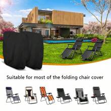 2 piezas Fundas plegables para sillas de exterior - Adecuadas para sillas de cubierta, tumbonas y talla grande, Tela Oxford 210D, Ajuste perfecto para muebles de patio y jardín, Protección, Fácil de limpiar, Uso en todas las estaciones, Fundas para muebles de patio, Fundas de silla con estilo, Fundas con ajuste seguro