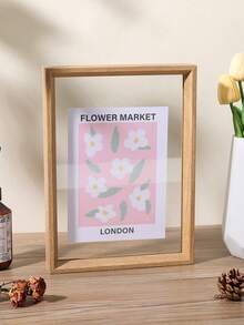 1 件双面透明亚克力相框，复古木质相框，适用于客厅、卧室、节日礼物、父亲节、母亲节、家居装饰