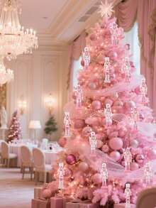 Bộ 4 món - Đồ trang trí cây thông Noel hình lính chì màu hồng, Đồ trang trí cây thông Noel, Đồ trang trí nhà cửa, Bộ đồ trang trí lính chì Giáng sinh lấp lánh màu hồng, Đồ trang trí lính chì bằng gỗ, Đồ trang trí Giáng sinh, Búp bê tượng nhỏ, Đồ trang trí nhà cửa - Hồng - Xem 8