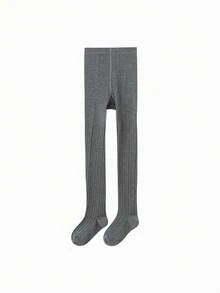 Balabala Girls Patterned Dance Tights – Soft Stretch Fall Pantyhose For Kids - Black and Gray - View 1