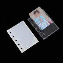 10pcs/20pcs/30pcs M5 Binder Clear Card Sleeves, 3 Inch Postcards Holder, Double Side 5 Holes Kpop Mini Collect Book Refill Bags,For School Supplies,Back To School