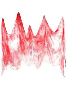 1pc Halloween Gauze Stretch Cobweb Black/ White/Red For Haunted Houses Halloween Party Scene Home Bar Haunted House Decor Horror Prop