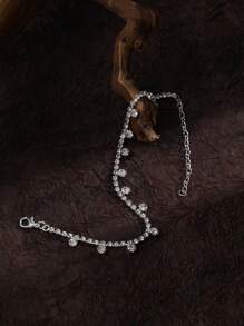 1 件时尚简约水滴砖装饰脚链首饰，适合日常、海滩、度假穿着 - 流蘇 - 查看 8