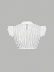 ii Women's Oktoberfest Dirndl Blouse Traditional Lace Bavarian Crop Tops Crew Neck Shirts Beer Garden Authentic Costume, Halloween - White - View 2