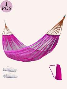 1 Piece Summer Ice Hammock - Double Wide With Storage Bag, Portable Anti-Rolling Design, Breathable Mesh For Outdoor Camping, Traveling And Relaxing - Vivid Blue For Outdoor Recreation | Vivid Blue Hammock - 紫色 - 查看 1