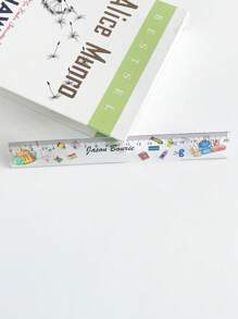 1pc Personalized Cartoon Transparent Acrylic 7.87 Inch Ruler With Centimeter Scale, Easy To Read Measuring Stationery Suitable For School And Office,For School Supplies,Back To School