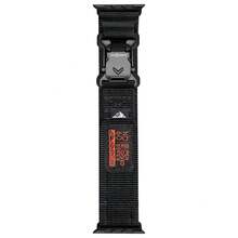 宽款柔软尼龙运动表带，配有磁性 Fidlock V 型扣，兼容男女款 表带，兼容 42 毫米（系列 10）、41 毫米（9/8/7）、40 毫米（SE2/SE/6/5/4）、38 毫米（3/2/1），透气吸汗坚固表带，适合骑自行车、徒步旅行、跑步、露营 - 44/45/46/49/42mm-Series 3 2 1 - 查看 17