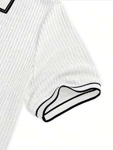 欧美风男士休闲撞色翻领纽扣短袖Polo衫夏季 - 白色 - 查看 4