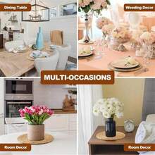 6 jogos americanos trançados, jogos americanos redondos de rattan com jacinto-d'água de 30 cm, jogos americanos de vime estilo country trançados à mão, adequados para mesa de jantar, decoração de casa, casamento