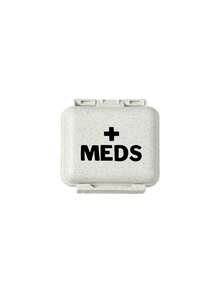 6格迷你便携药盒，小巧的6格药盒，米色小药盒（印有“药品”、“红十字”、“听诊器”、“药物”图案），可存放6天用药，旅行药盒，6格便携药盒 - 米色 - 查看 15