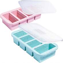 1 Cup Silicone Freezer Tray With Lids, Perfect For Storing Broth, Leftovers, Rice, Sauce And More, Silicone Soup Freezer Molds For Meal Prepping - Sprinkles - 2-Pack,9830921 - 紫紅色 - View 1