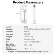 Supersonic 超音速USB闪存盘 16GB 32GB 64GB 128GB USB2.0 U盘 金属U盘 外置存储棒 适用于PC - 銀色 - 查看 10