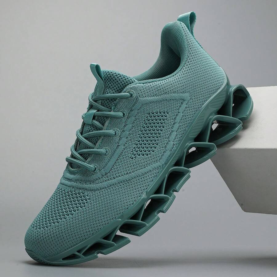 Womens Running Shoes Blade Tennis Walking Casual Fashion Sneakers Breathable Non Slip Gym Sports Work Athletic Trainers White - 孔雀綠 - 查看 1